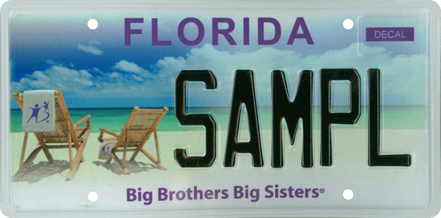 Big Brothers Big Sisters sample Florida license plate