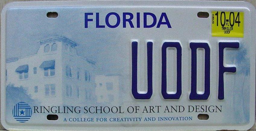 Ringling School Florida vehicle-registration plate
